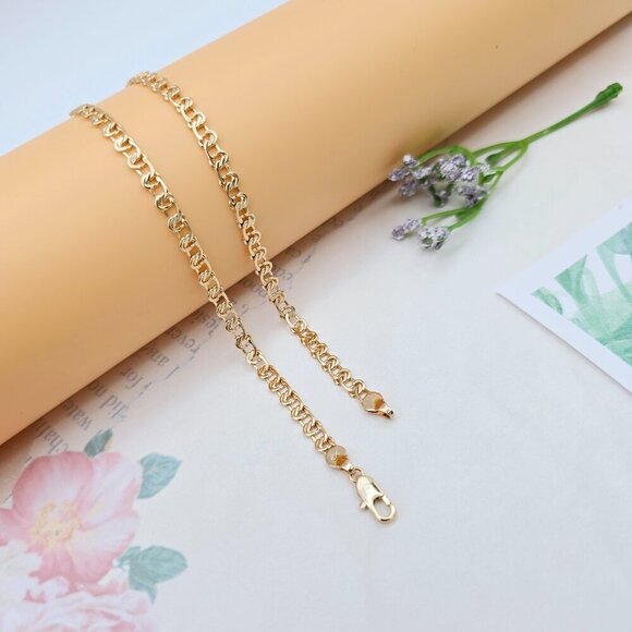 Bold Rose Gold Link Chain Necklace in High Quality Brass - 50cm, XPNL0066 - Picture 9 of 12